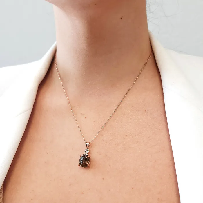 Raw Smoky Quartz Necklace and Drop Earrings Set Uniquelan Jewelry Earrings Raw Smoky Quartz Necklace and Drop Earrings Set Uniquelan Jewelry Earrings