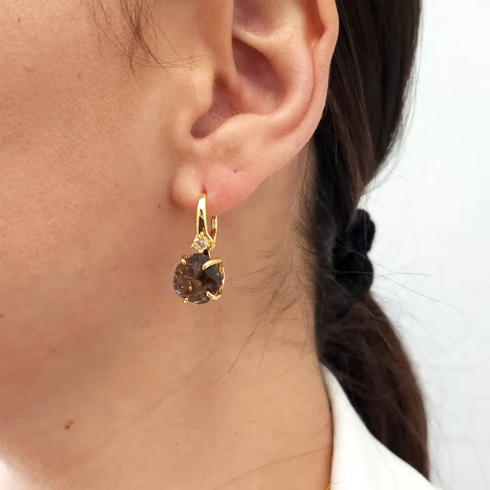 Raw Smoky Quartz Necklace and Drop Earrings Set Uniquelan Jewelry Earrings Raw Smoky Quartz Necklace and Drop Earrings Set Uniquelan Jewelry Earrings