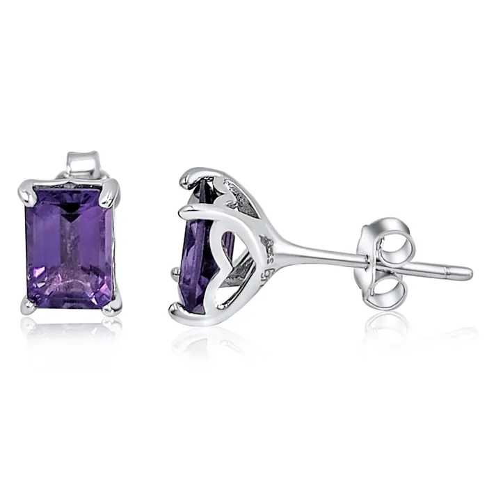 Real Amethyst Heart Stud Earrings Uniquelan Jewelry Earrings Real Amethyst Heart Stud Earrings Uniquelan Jewelry Earrings