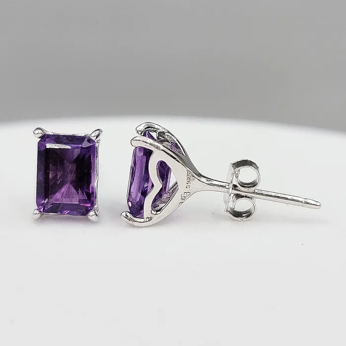 Real Amethyst Heart Stud Earrings Uniquelan Jewelry Earrings Real Amethyst Heart Stud Earrings Uniquelan Jewelry Earrings