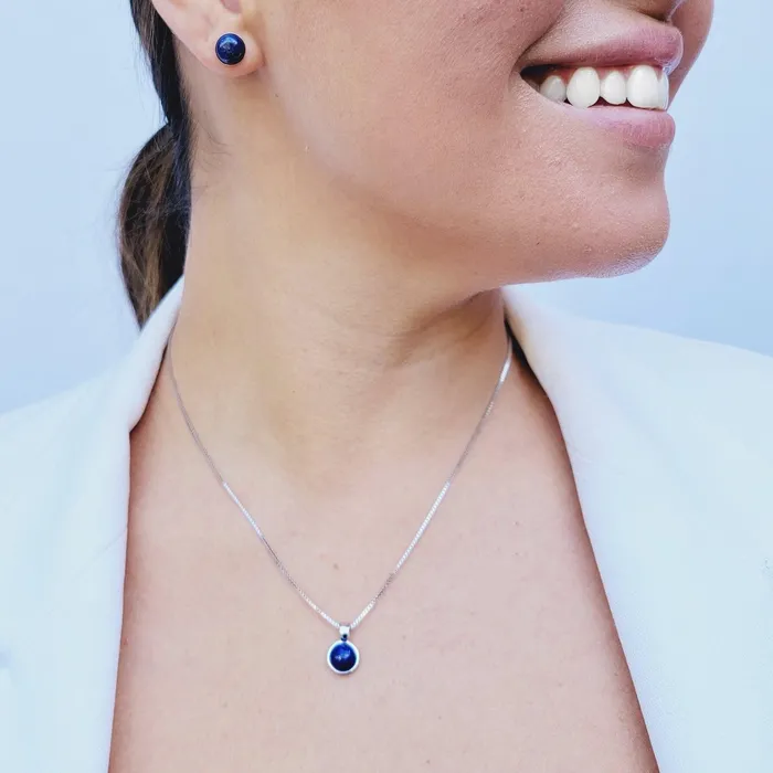 Real Lapis Lazuli Bezel Stud Earrings Uniquelan Jewelry Earrings Real Lapis Lazuli Bezel Stud Earrings Uniquelan Jewelry Earrings