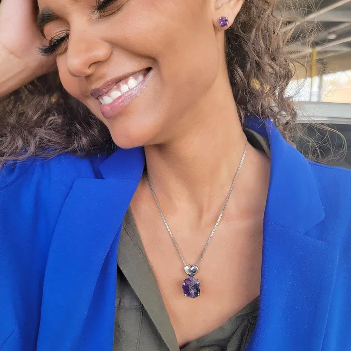 Real Raw Large Amethyst Necklace Uniquelan Jewelry Necklaces Real Raw Large Amethyst Necklace Uniquelan Jewelry Necklaces