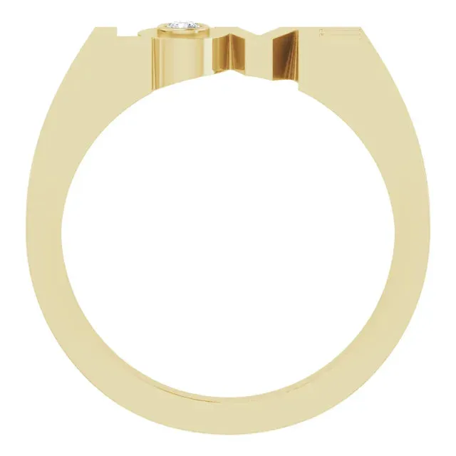 Rings 302 Fine Jewelry Diamond Solitaire LOVE Block Style Ring Solid 14K Yellow White Rose Gold or Sterling Silver Sizes 6