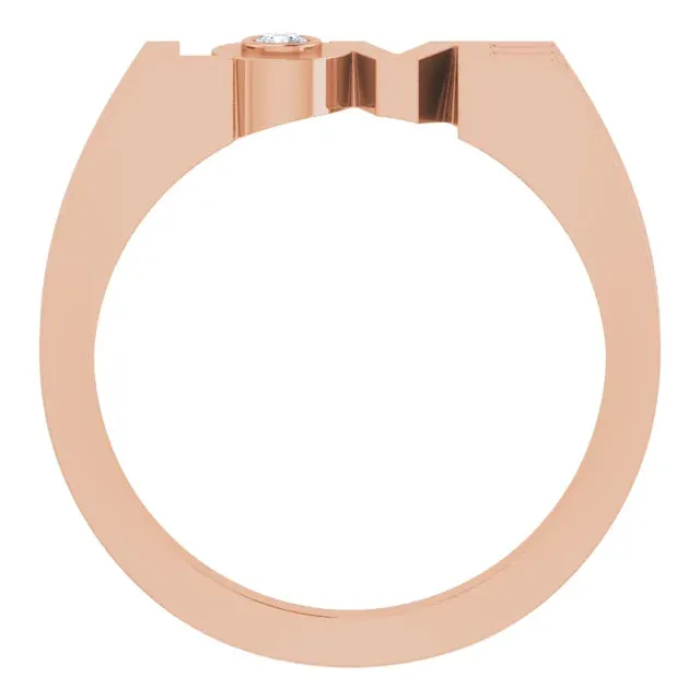 Rings 302 Fine Jewelry Diamond Solitaire LOVE Block Style Ring Solid 14K Yellow White Rose Gold or Sterling Silver Sizes 6