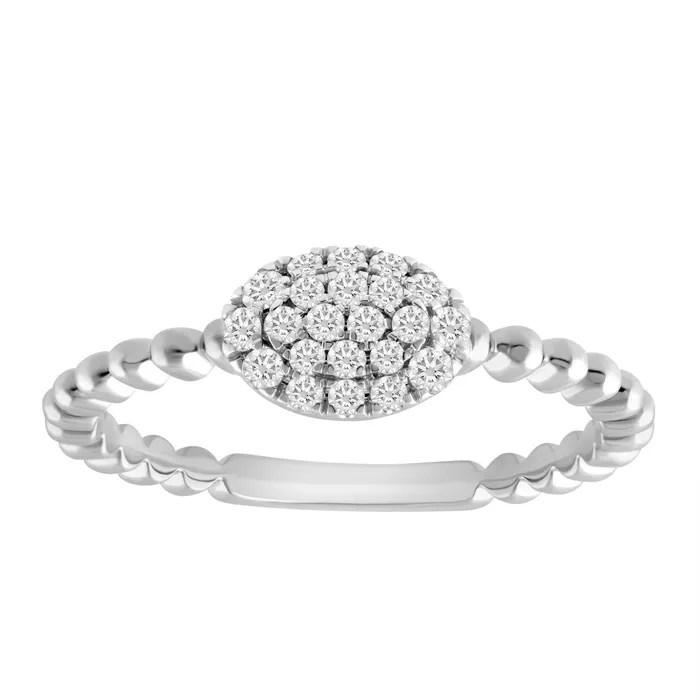 Rings AV LADIES RING 020CT ROUND DIAMOND 14K WHITE GOLD