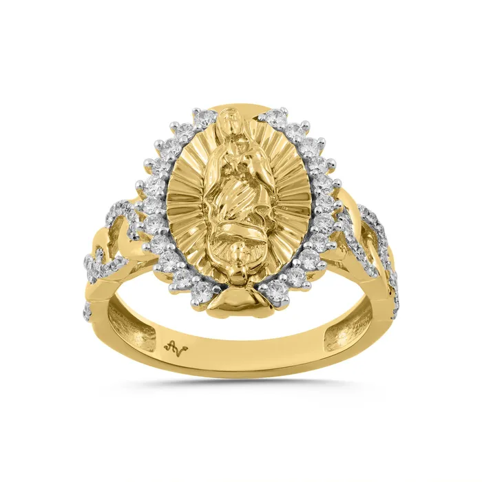 Rings AV LADIES RING 033CT ROUND DIAMOND 10K YELLOW GOLD