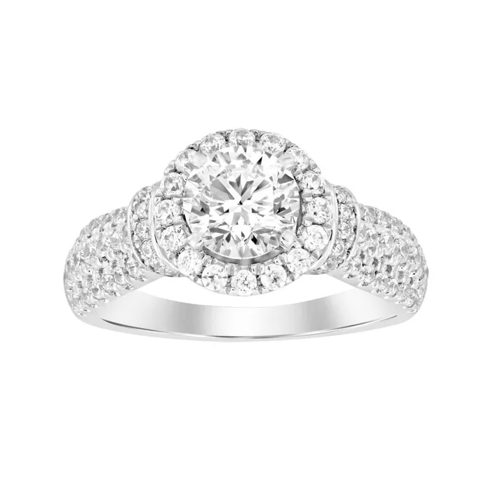 Rings AV LADIES RING 075CT ROUND DIAMOND 14K WHITE GOLD