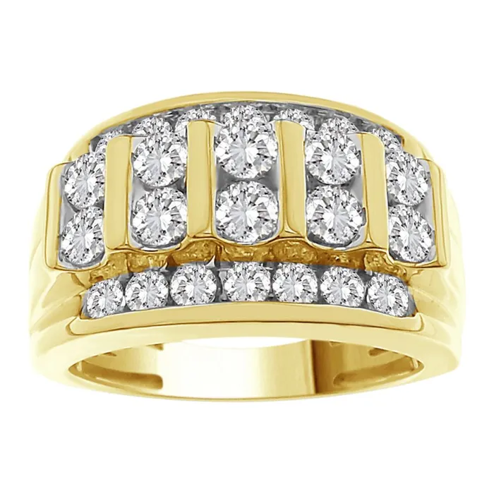 Rings AV MENS BAND 300CT ROUND DIAMOND 14K YELLOW GOLD