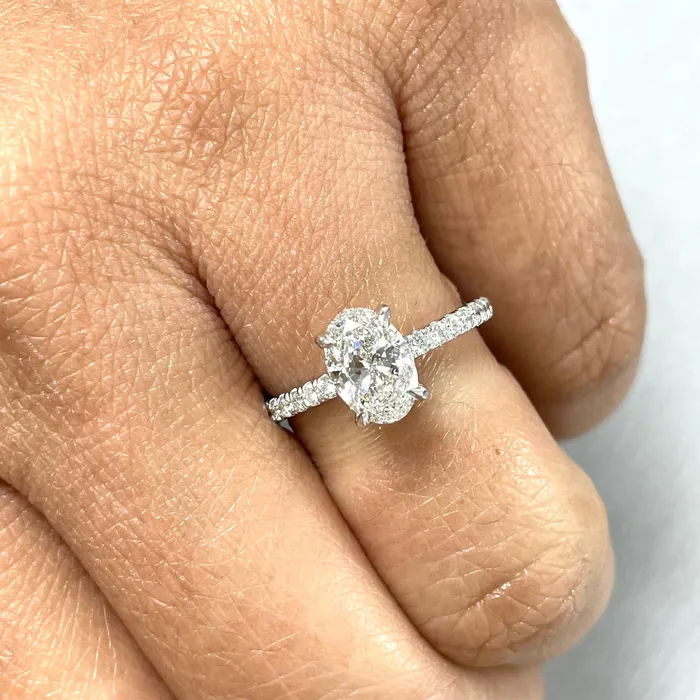 Rings Beauvince Beauvince GIA Certified 100 Carat Oval FSI1 Engagement Ring