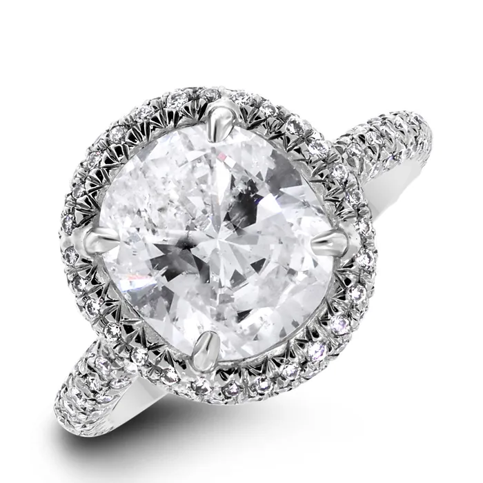 Rings Beauvince Sahara Engagement Ring 348 ct Cushion HSI2 EGLUSA Diamond in Platinum Rings Beauvince Sahara Engagement Ring 348 ct Cushion HSI2 EGLUSA Diamond in Platinum