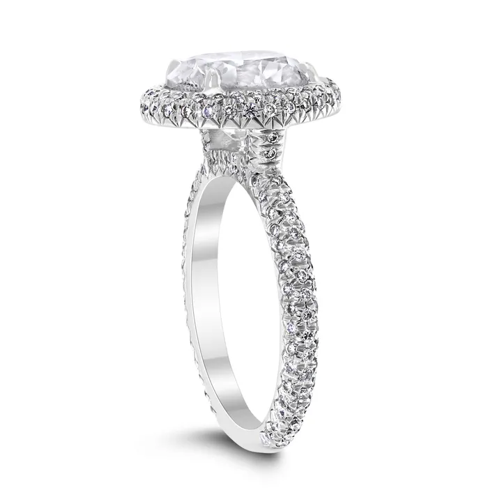 Rings Beauvince Sahara Engagement Ring 348 ct Cushion HSI2 EGLUSA Diamond in Platinum