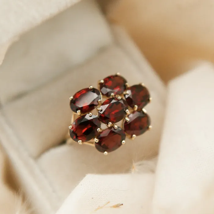 Rings CIVAL Collective 10k Garnet Flower ring Sz 8