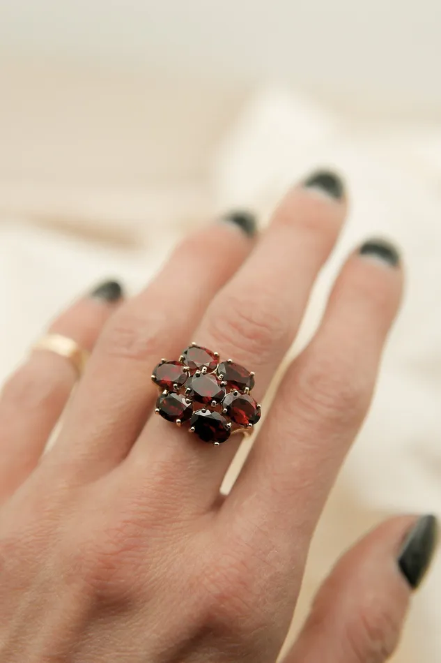 Rings CIVAL Collective 10k Garnet Flower ring Sz 8