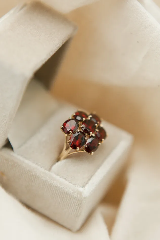 Rings CIVAL Collective 10k Garnet Flower ring Sz 8