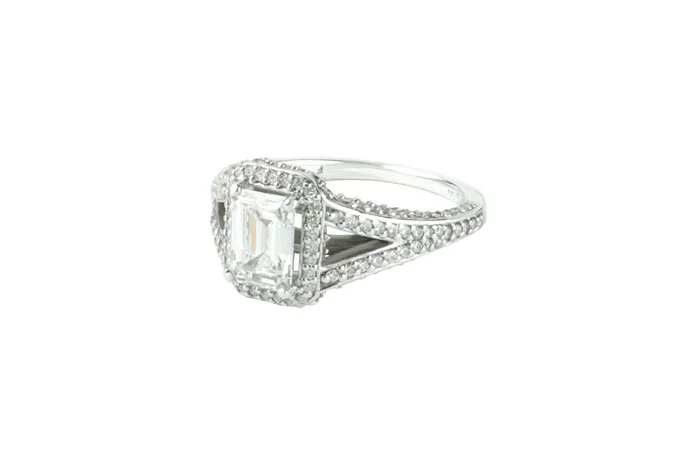 Rings Crown Jewels Coin 181 ctw GIA Certified Emerald Cut Diamond Engagement Ring