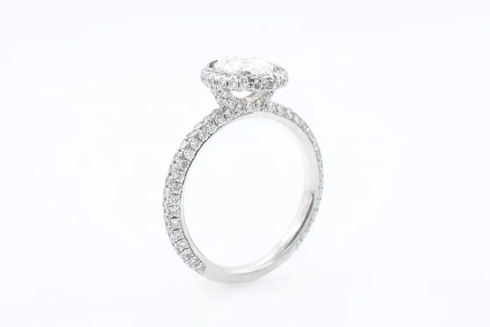 Rings Crown Jewels Coin 90 CT Diamond GIA Pave Oval Engagement ring