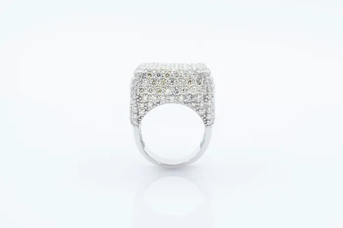 Rings Crown Jewels Coin Mens SquareCushion Pave Diamond Ring