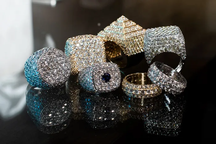 Rings Crown Jewels Coin Mens SquareCushion Pave Diamond Ring