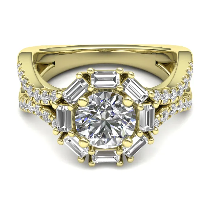 Rings Diamond Halo Engagement Ring Luminar L8045E 170 ctw Luminar