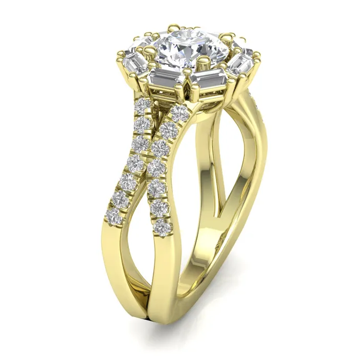 Rings Diamond Halo Engagement Ring Luminar L8045E 170 ctw Luminar