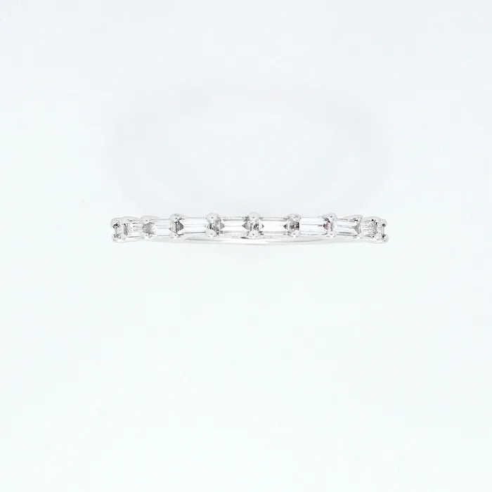 Rings DIAMONDS FOREVER 14K White Gold 25ctw Baguette Diamond Band