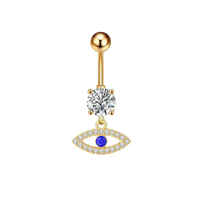 Rings Evil Eye Belly Button Ring Gold Glitters
