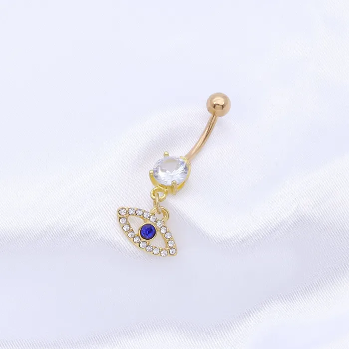 Rings Evil Eye Belly Button Ring Gold Glitters