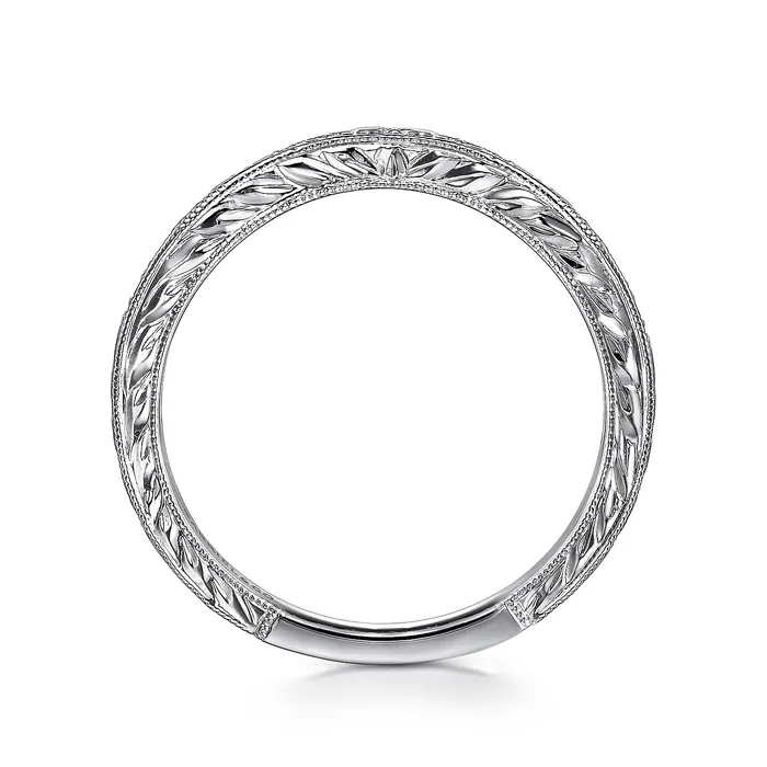 Rings GABRIEL CO Gabriel 14K White Gold 0247ctw Contoured Diamond Band Rings GABRIEL CO Gabriel 14K White Gold 0247ctw Contoured Diamond Band