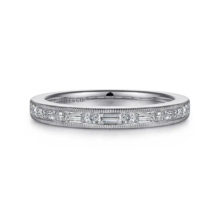 Rings GABRIEL CO Gabriel 14K White Gold 038ctw Diamond Wedding Band