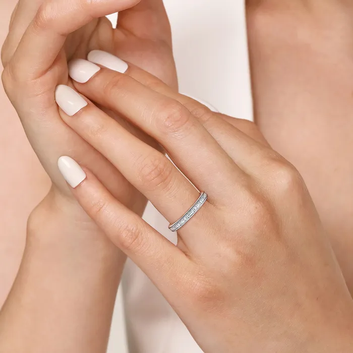Rings GABRIEL CO Gabriel 14K White Gold 038ctw Diamond Wedding Band Rings GABRIEL CO Gabriel 14K White Gold 038ctw Diamond Wedding Band
