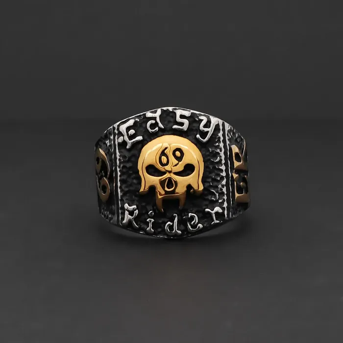 Rings Glitters Stainless Steel Skull Ring