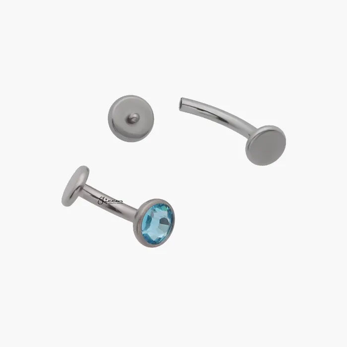 Rings Glitters Titanium Floating Belly Navel Ring Red