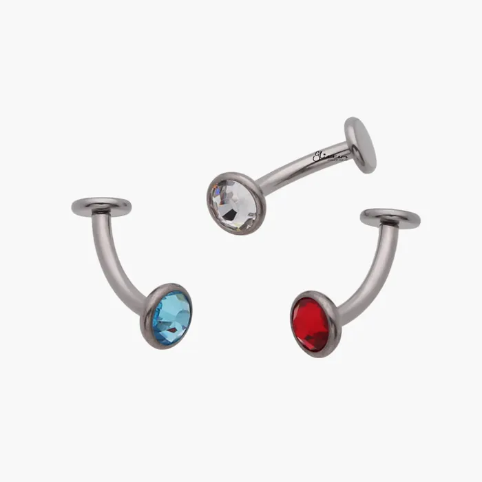 Rings Glitters Titanium Floating Belly Navel Ring Red