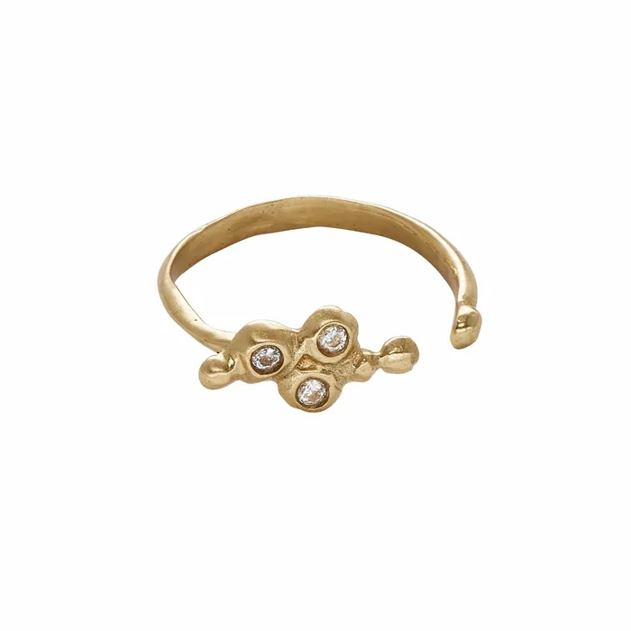 Rings Julie Cohn Design CALDERA BRONZE CUBIC ZIRONIA ADJUSTABLE RING