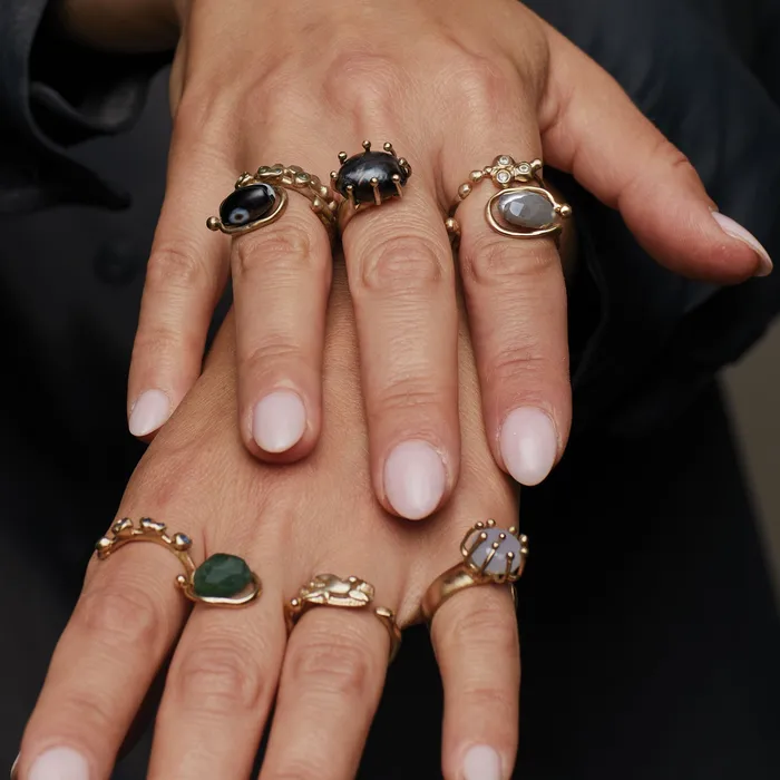 Rings Julie Cohn Design CALDERA BRONZE CUBIC ZIRONIA ADJUSTABLE RING
