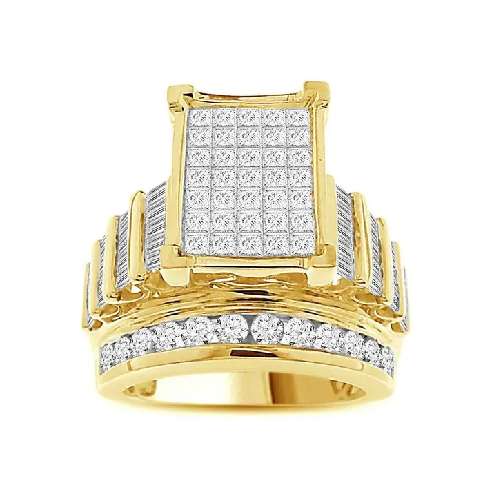 Rings LADIES RING 300CT ROUNDPRINCESSBAGUETTE DIAMOND 10K YELLOW GOLD AV Rings LADIES RING 300CT ROUNDPRINCESSBAGUETTE DIAMOND 10K YELLOW GOLD AV