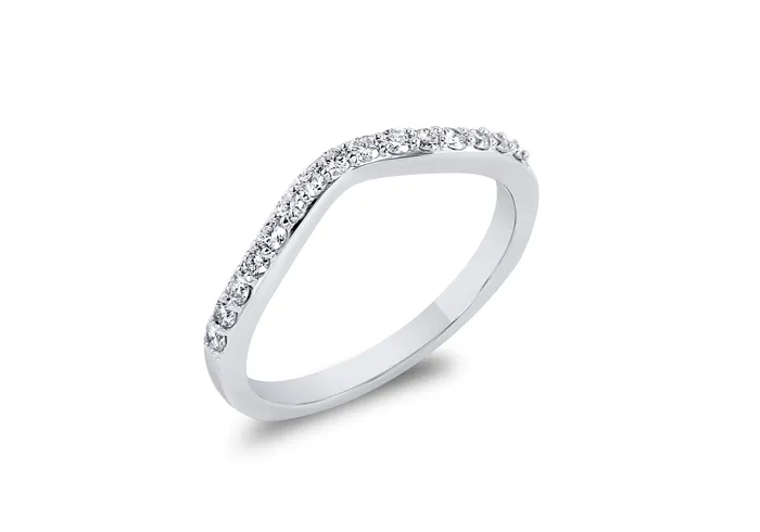 Rings MALAKAN DIAMOND CO 14K White Gold 26ctw Lab Grown Curved Diamond Band