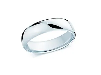 Rings MALO BANDS Malo 14K White Gold 6mm Domed Wedding Band
