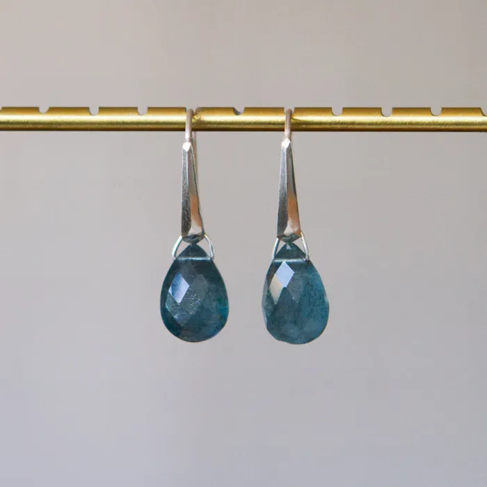 Rings Moss Aquamarine Fragment Gemstone Drops in Sterling Silver Corey Egan