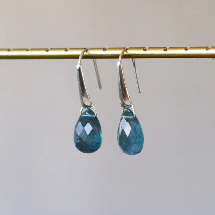 Rings Moss Aquamarine Fragment Gemstone Drops in Sterling Silver Corey Egan