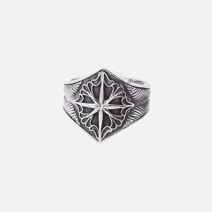 Rings Stainless Steel Compass Ring Glitters