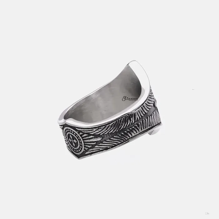 Rings Stainless Steel Compass Ring Glitters