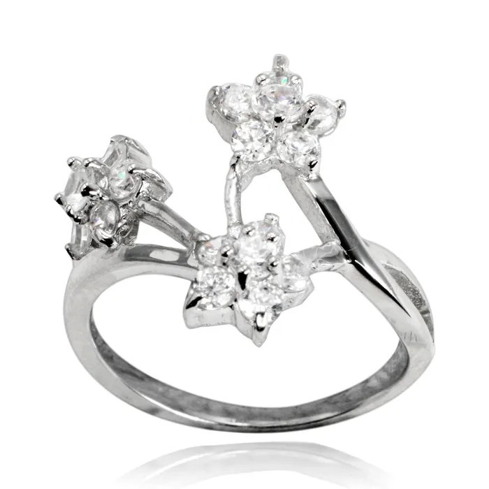 Rings Teeda RZ7052 Flower Trio CZ Ring