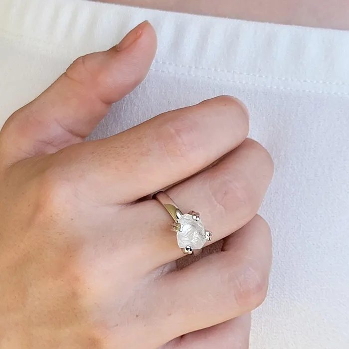 Rings Uniquelan Jewelry Raw Clear Quartz Ring