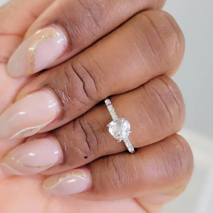 Rings Uniquelan Jewelry Raw Herkimer Diamond Ring