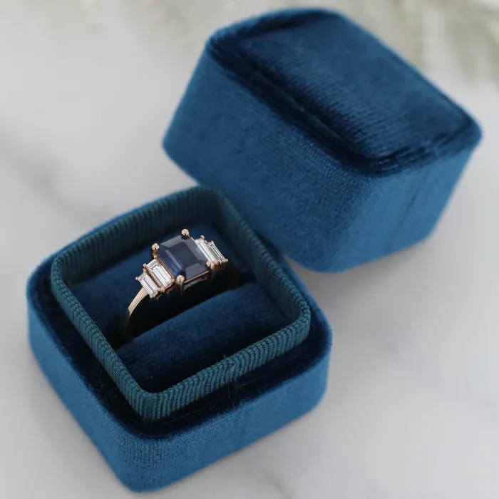 Rings VENVS The Leda 14k Yellow Size 8 Stone Moissanite Emerald 8x6mm Blue Ring Box Custom Engraving anything 75 Rings VENVS The Leda 14k Yellow Size 8 Stone Moissanite Emerald 8x6mm Blue Ring Box Custom Engraving anything 75
