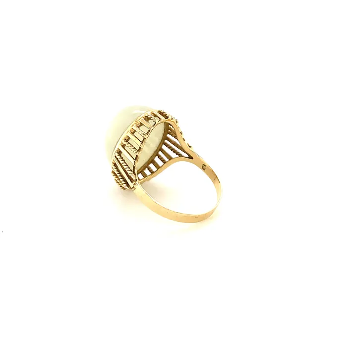 Rings Vintage Magnality Vintage Yin Yang Solid 14K Yellow Gold Serpentine Ring Size 75