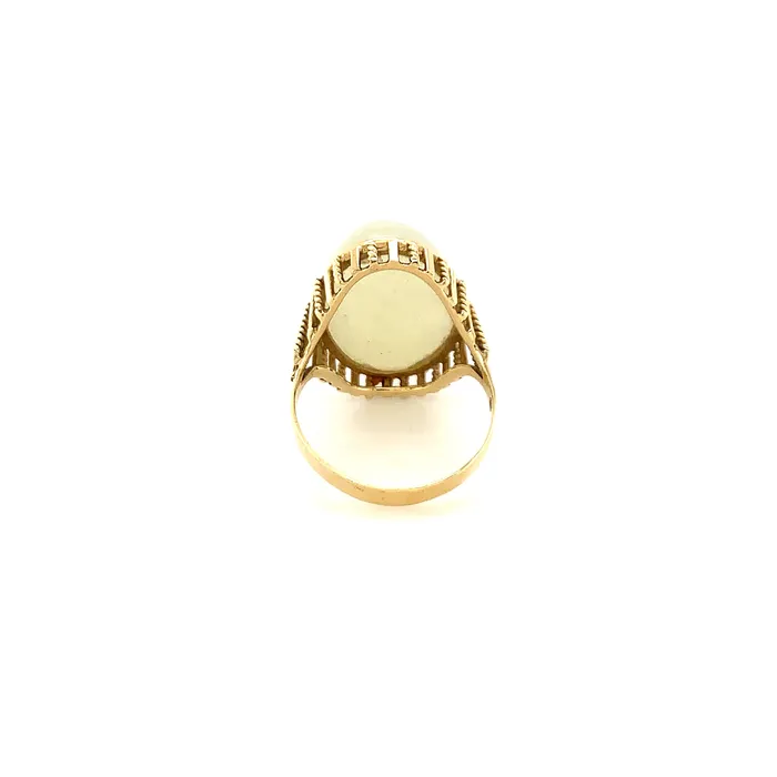 Rings Vintage Magnality Vintage Yin Yang Solid 14K Yellow Gold Serpentine Ring Size 75