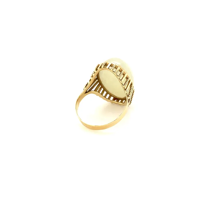 Rings Vintage Magnality Vintage Yin Yang Solid 14K Yellow Gold Serpentine Ring Size 75