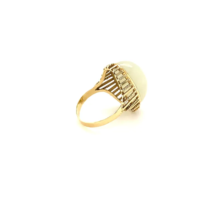 Rings Vintage Magnality Vintage Yin Yang Solid 14K Yellow Gold Serpentine Ring Size 75